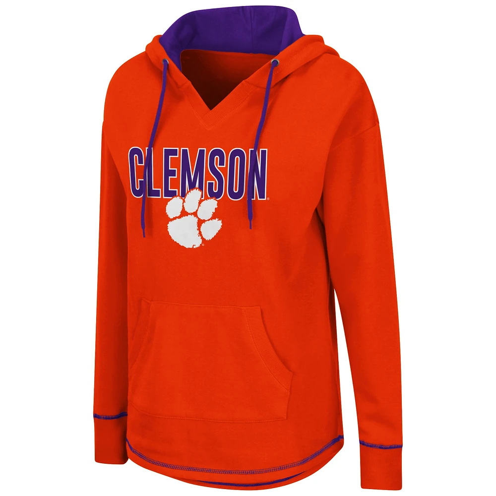 Chandail à capuchon tunique orange Colosseum pour femmes Clemson Tigers