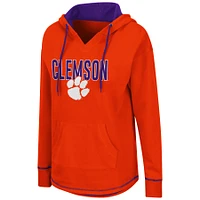 Chandail à capuchon tunique orange Colosseum pour femmes Clemson Tigers