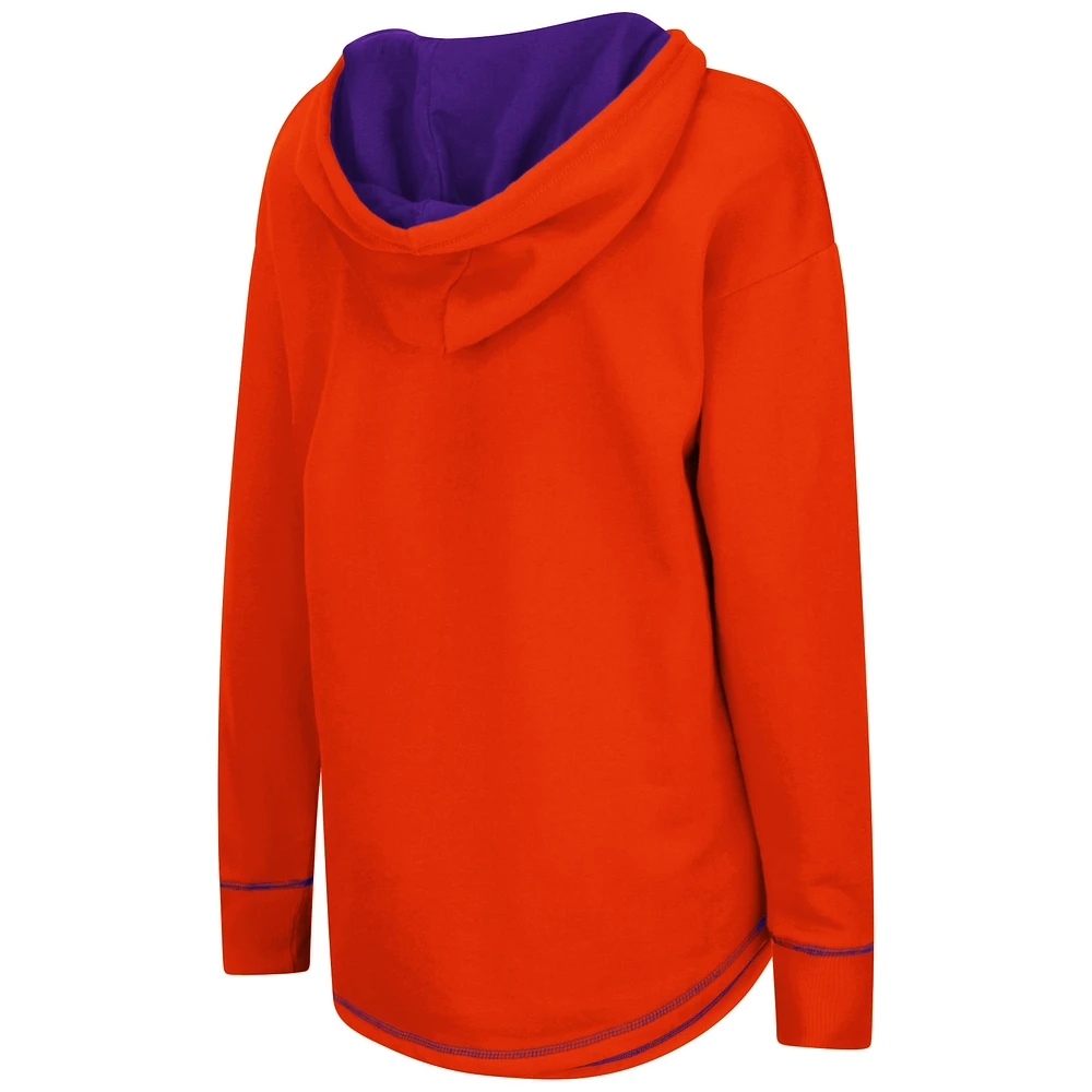 Chandail à capuchon tunique orange Colosseum pour femmes Clemson Tigers