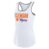 Women's Fanatics Ash Clemson Tigers Fuel Racerback Tank Top