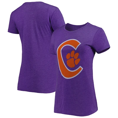 Women's Homefield Heathered Purple Clemson Tigers Vintage Tri-Blend T-Shirt