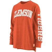 Women's Pressbox Orange Clemson Tigers Plus Two-Hit Canyon Long Sleeve T-Shirt
