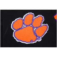 Women's Pro Standard Black Clemson Tigers Classic Three-Hit Boxy Cropped T-Shirt