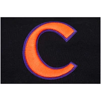 Women's Pro Standard Black Clemson Tigers Classic Three-Hit Boxy Cropped T-Shirt