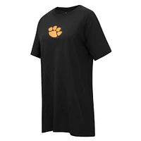 Women's Pro Standard Black Clemson Tigers Tonal Neutral Mini T-Shirt Dress