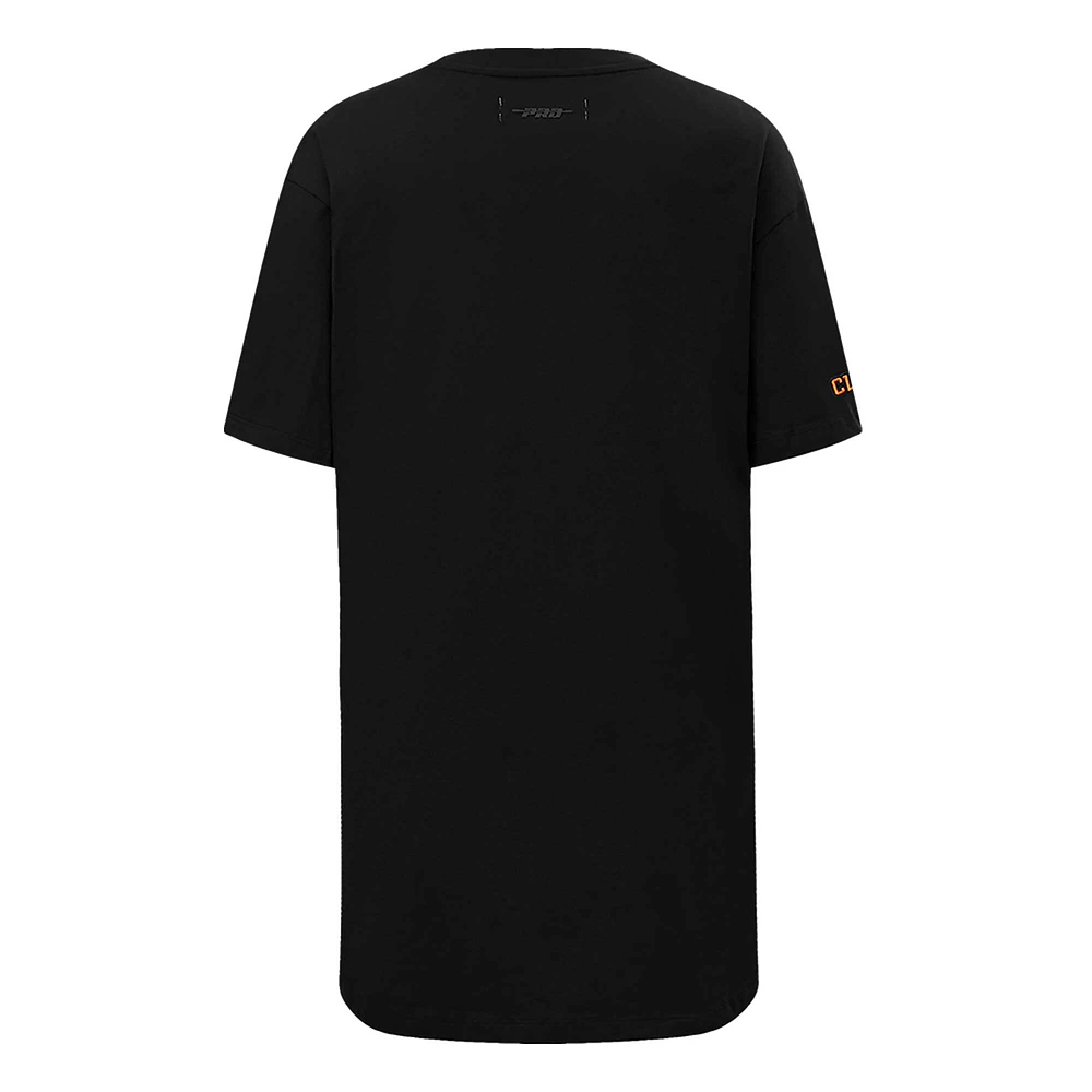 Women's Pro Standard Black Clemson Tigers Tonal Neutral Mini T-Shirt Dress