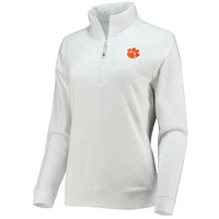 Women's Vineyard Vines White Clemson Tigers Shep Shirt 2.0 Quarter-Zip Jacket