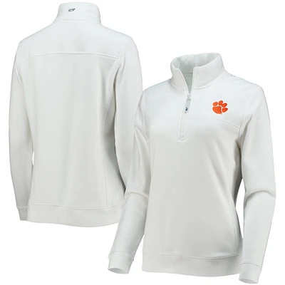 Veste femme Vineyard Vines White Clemson Tigers Shep Shirt 2.0 Quarter-Zip