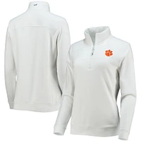 Women's Vineyard Vines White Clemson Tigers Shep Shirt 2.0 Quarter-Zip Jacket