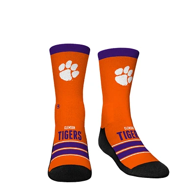 Chaussettes Rock Em pour jeunes Chaussettes d'équipage à rayures Gametime des Tigers de Clemson