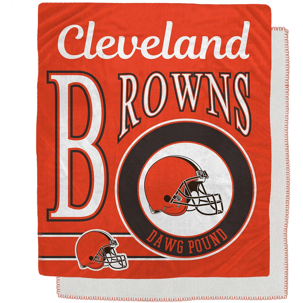 Cleveland Browns 50" x 60" Retro Emblem Flannel Fleece Sherpa Blanket