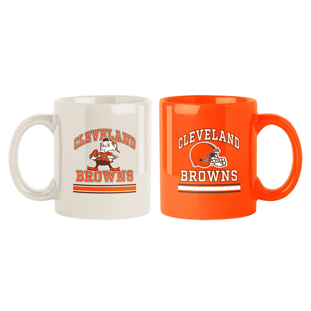 Lot de deux tasses colorées de 15 oz des Cleveland Browns