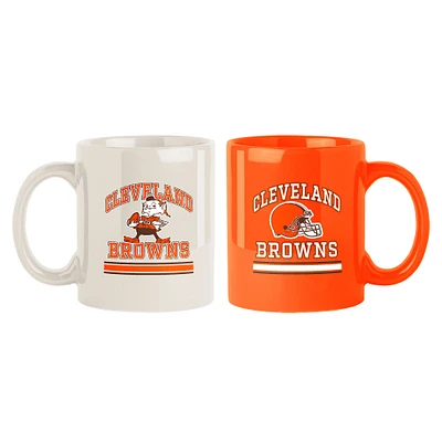 Lot de deux tasses colorées de 15 oz des Cleveland Browns