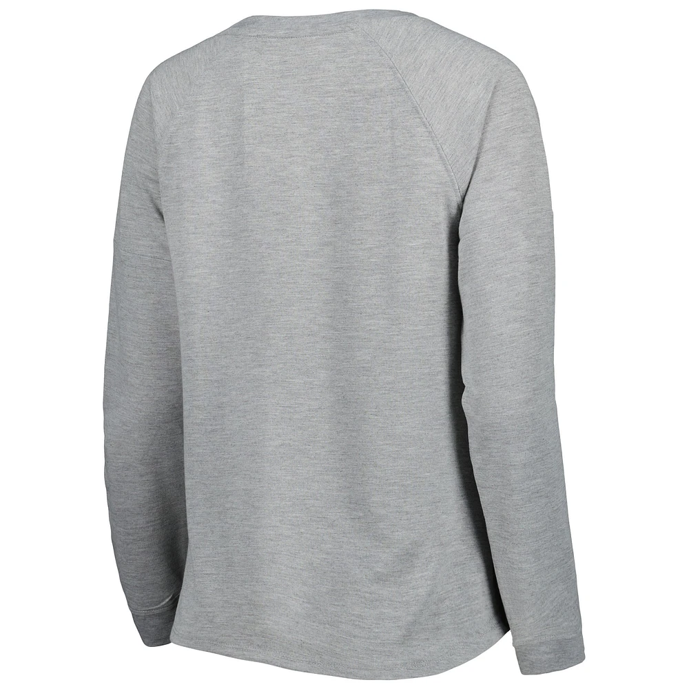 Juniors Heathered Gray Cleveland Browns All Striped Up Raglan Long Sleeve T-Shirt