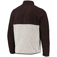 Men's '47 Brown/Oatmeal Cleveland Browns Color Block Kodiak Half-Zip Jacket