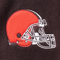 Men's '47 Brown/Oatmeal Cleveland Browns Color Block Kodiak Half-Zip Jacket