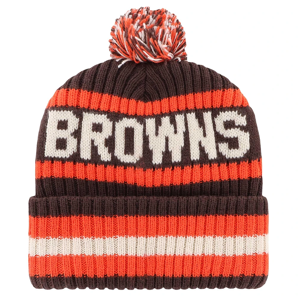 Men's '47 Brown Cleveland Browns Bering Legacy Cuffed Knit Hat with Pom