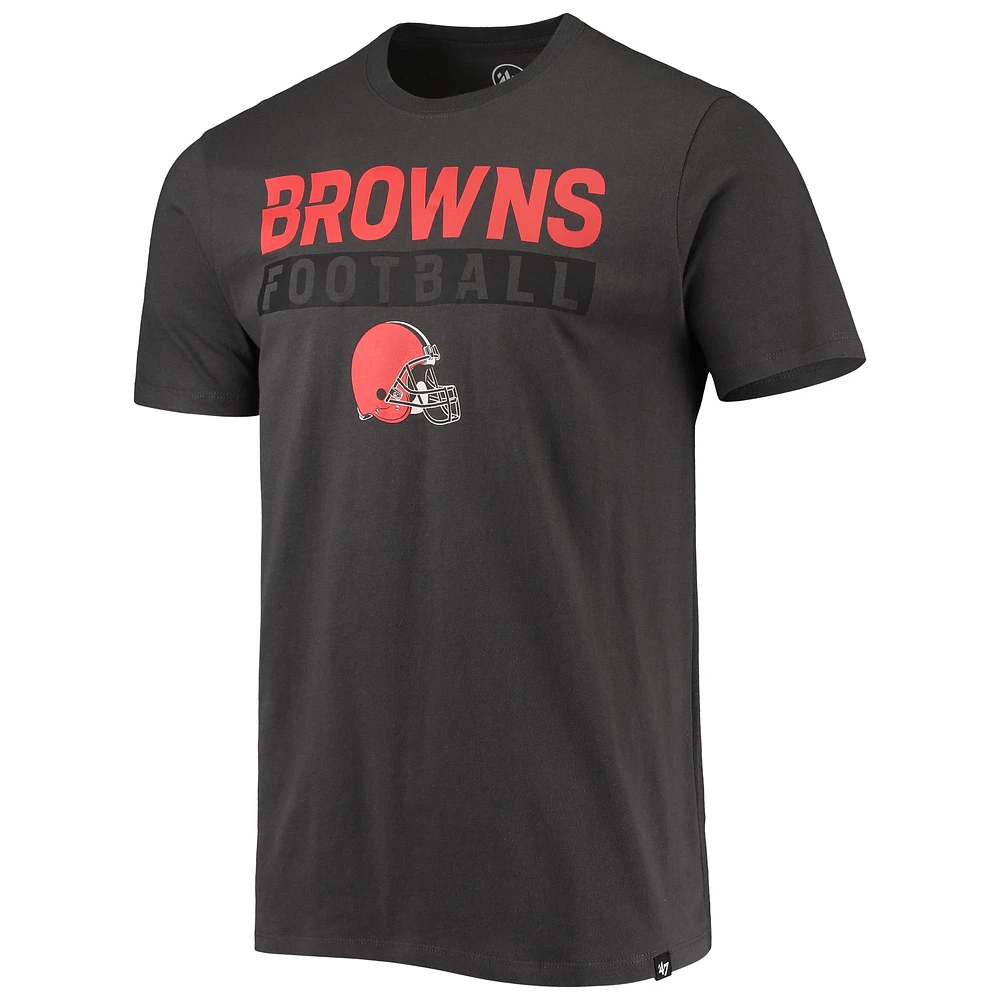 Men's '47 Charcoal Cleveland Browns Dark Ops Super Rival T-Shirt