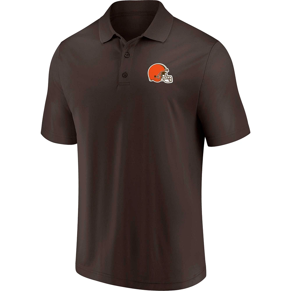 Men's Brown/Orange Cleveland Browns Dueling Two-Pack Polo Set