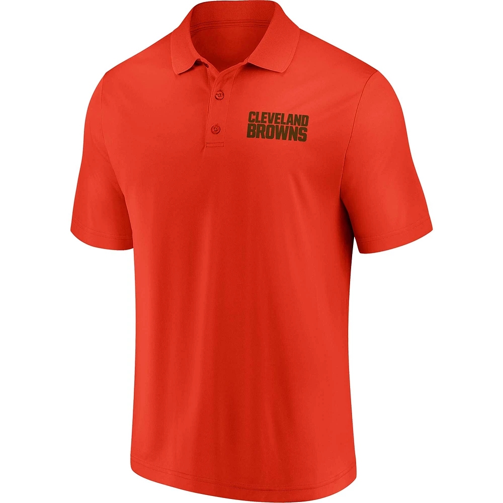 Men's Brown/Orange Cleveland Browns Dueling Two-Pack Polo Set