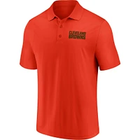 Men's Brown/Orange Cleveland Browns Dueling Two-Pack Polo Set