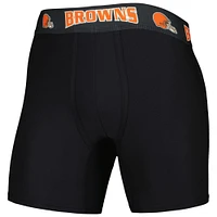 Men's Concepts Sport Black/Brown Cleveland Browns 2-Pack Boxer Briefs Set