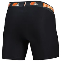 Men's Concepts Sport Black/Brown Cleveland Browns 2-Pack Boxer Briefs Set