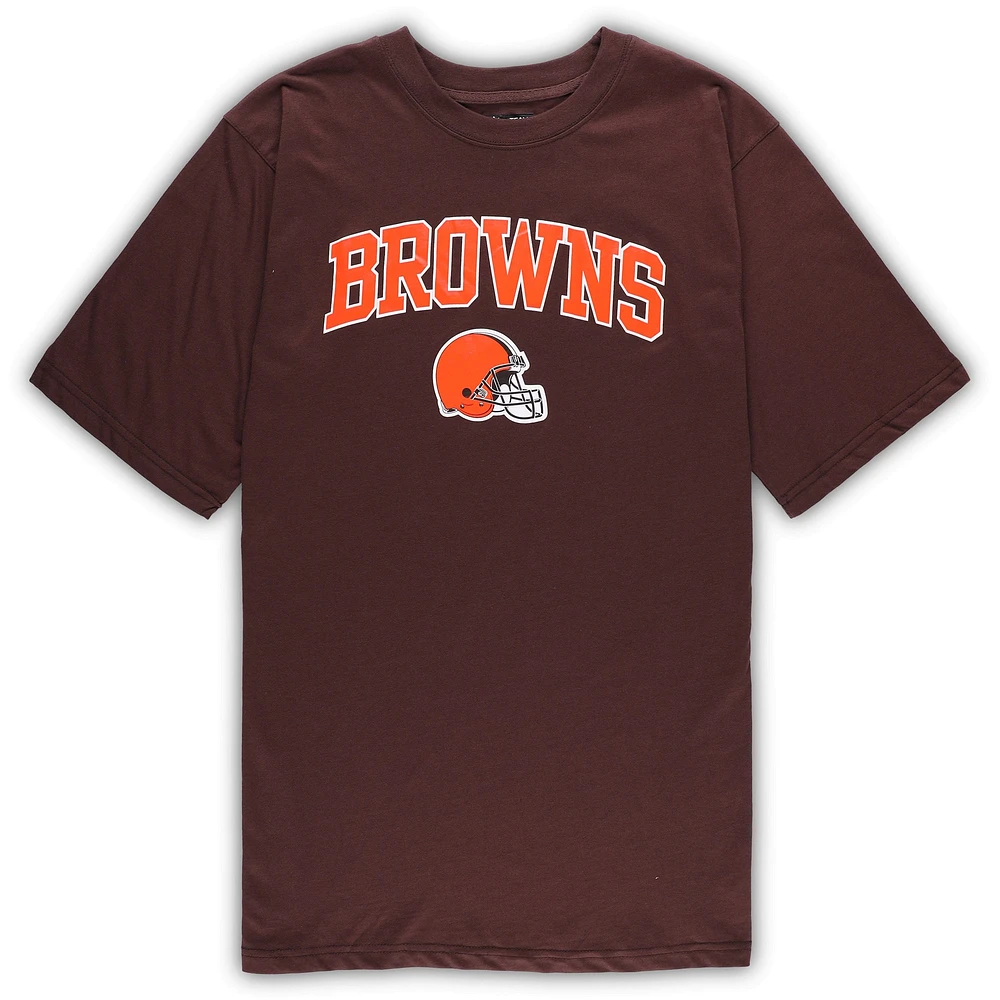 Men's Concepts Sport Brown/Heather Gray Cleveland Browns Big & Tall T-Shirt Pants Sleep Set