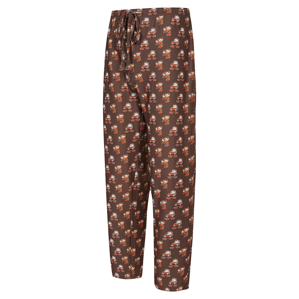 Men's Concepts Sport Brown Cleveland Browns Record Throwback All Over Knit Pants