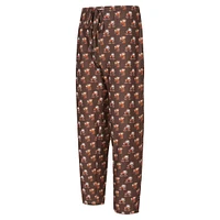 Men's Concepts Sport Brown Cleveland Browns Record Throwback All Over Knit Pants