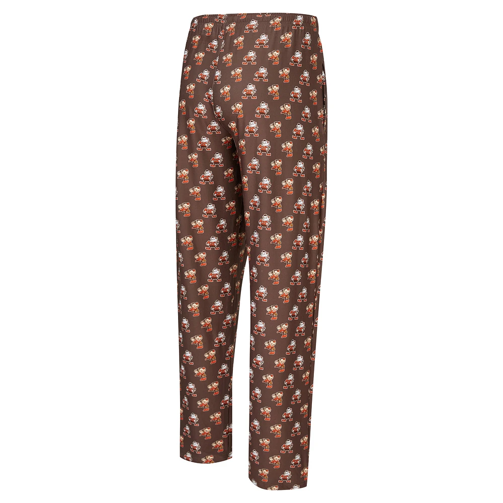 Men's Concepts Sport Brown Cleveland Browns Record Throwback All Over Knit Pants
