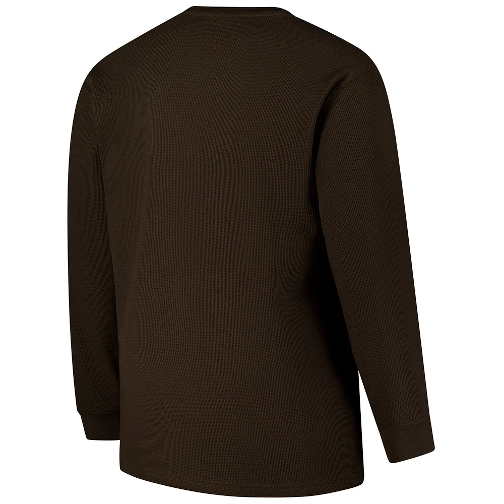 Men's Fanatics Brown Cleveland Browns Big & Tall Throwback Thermal Long Sleeve T-Shirt