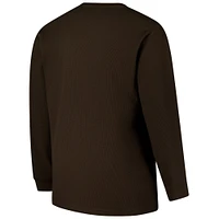 Men's Fanatics Brown Cleveland Browns Big & Tall Throwback Thermal Long Sleeve T-Shirt