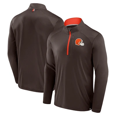 Veste à manches longues et fermeture éclair quart de tour pour homme Fanatics Brown Cleveland Browns Defender