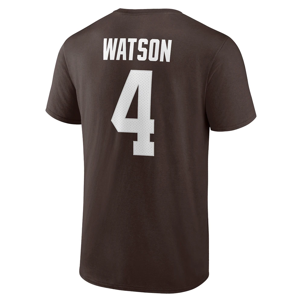Men's Fanatics Deshaun Watson Brown Cleveland Browns Player Icon Name & Number T-Shirt