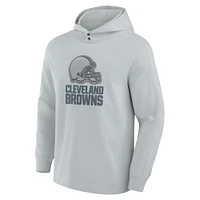 Men's Fanatics Gray Cleveland Browns Elements Blaze Tri-Blend Long Sleeve Hoodie T-Shirt