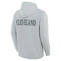 Men's Fanatics Gray Cleveland Browns Elements Blaze Tri-Blend Long Sleeve Hoodie T-Shirt