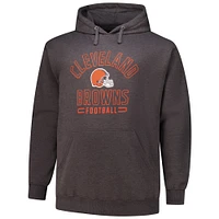 Men's Fanatics Heather Charcoal Cleveland Browns Big & Tall Pullover Hoodie