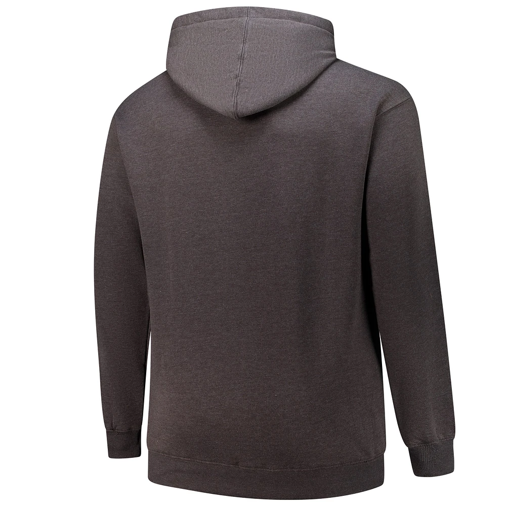 Men's Fanatics Heather Charcoal Cleveland Browns Big & Tall Pullover Hoodie