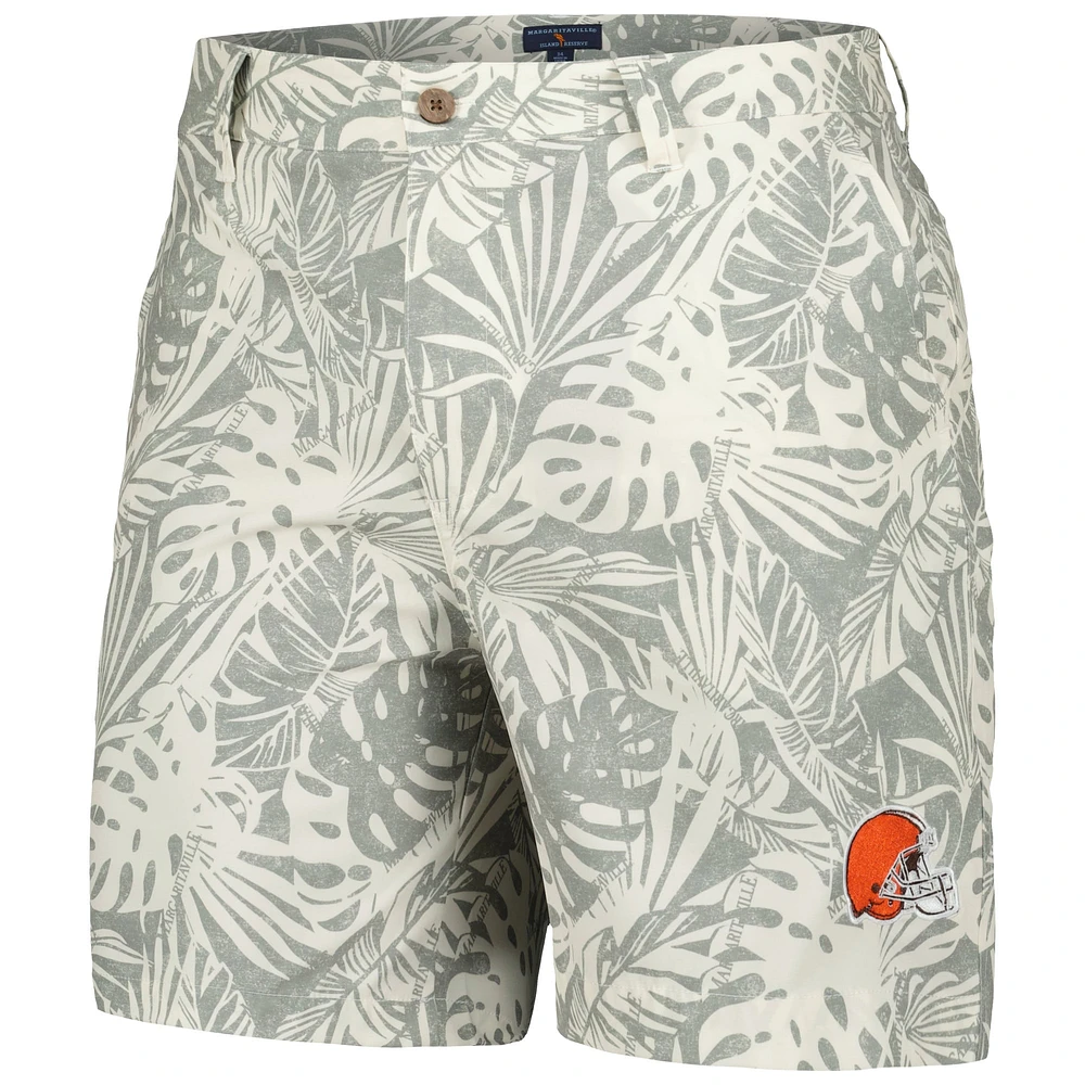 Short Amphib à imprimé Monstera lavé au sable des Cleveland Browns pour hommes Margaritaville gris