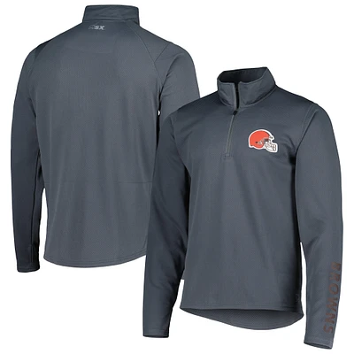 Pull demi-zippé MSX by Michael Strahan pour homme, anthracite, des Cleveland Browns