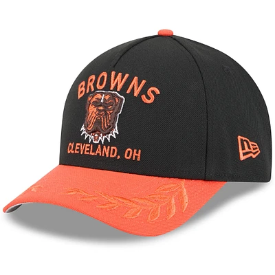 Men's New Era Black/Orange Cleveland Browns 2025 NFL Draft 9FORTY M-Crown A-Frame Adjustable Hat