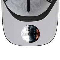Men's New Era Black Cleveland Browns Throwback Midnight Ink Tonal Text A-Frame Trucker 9FORTY Adjustable Hat