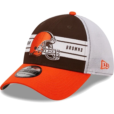 Casquette flex 39THIRTY pour homme avec bandes des Cleveland Browns New Era - marron/orange
