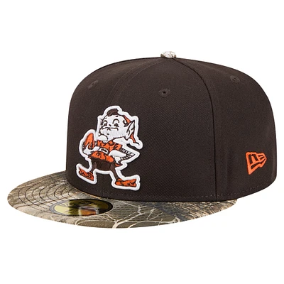 Casquette ajustée 59FIFTY bicolore camouflage Cleveland Browns Active pour homme de New Era