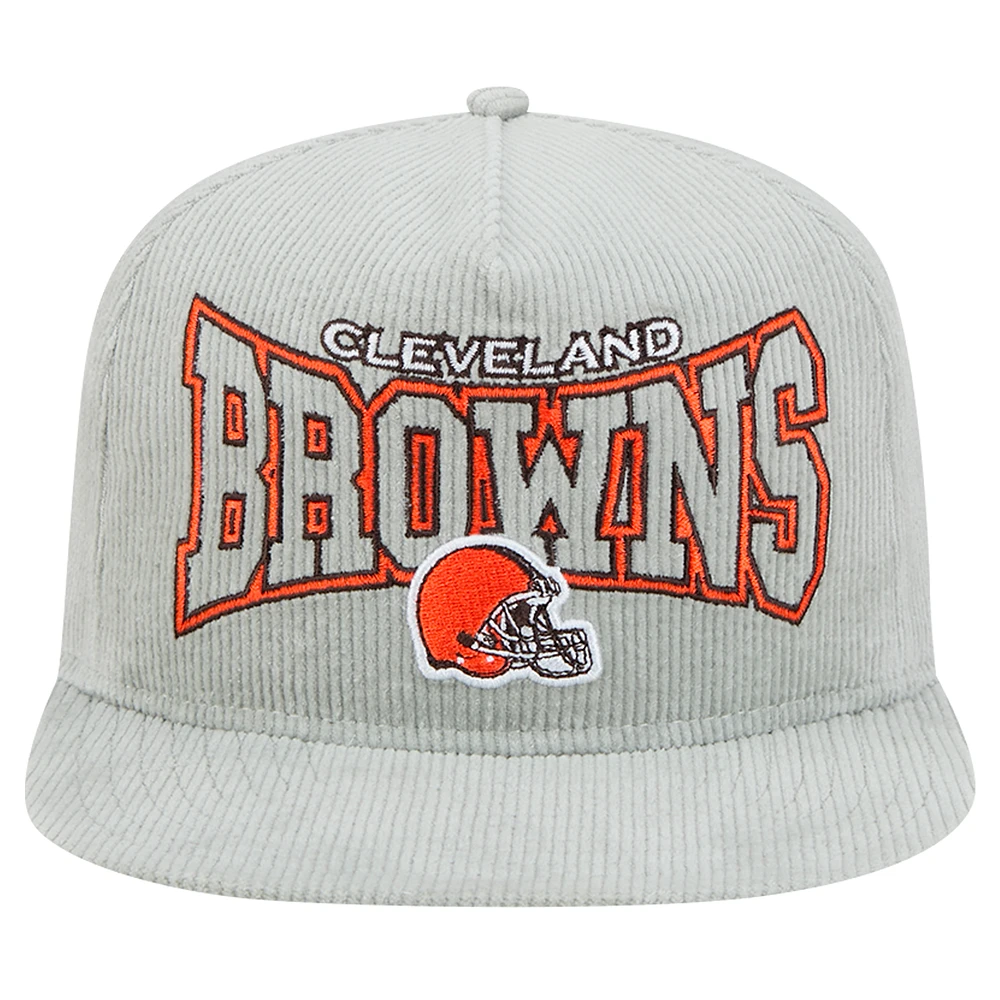 Men's New Era  Gray Cleveland Browns Corduroy Golfer Adjustable Hat