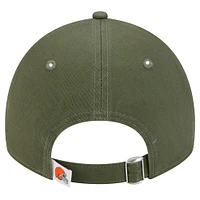 Men's New Era Olive Cleveland Browns Main 9TWENTY Adjustable Hat