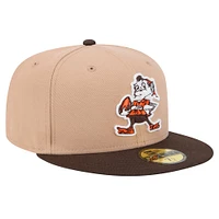 Casquette ajustée 59FIFTY Cleveland Browns Throwback Logo Main de New Era pour homme