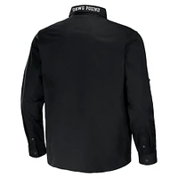 Collection NFL x Darius Rucker pour hommes par Fanatics Chemise boutonnée à manches longues en sergé convertible Cleveland Browns noire