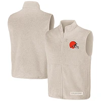 Gilet zippé pour homme de la collection NFL x Darius Rucker Fanatics Oatmeal Cleveland Browns